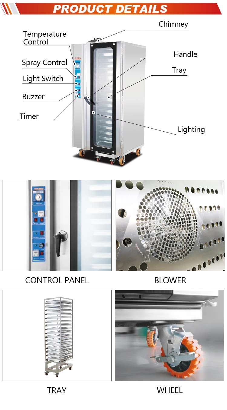 Basic Customization 16 Trays Gas Convection Oven Cake/Bread/Pizza Baking/Bakery Food Machine (HGA-16)