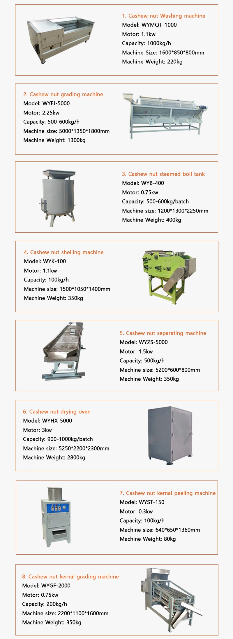 Low Price Cashew Nut Processing Line Cashew Roasting Drying Machine Price