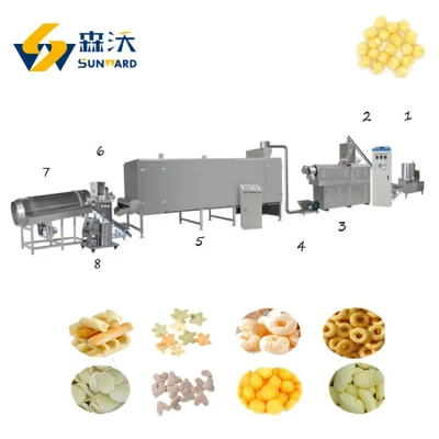 Jinan Sunward Machinery Puffed Cashew Nuts Snacks Food Pellet Machine Líneas de procesamiento de bolas de queso