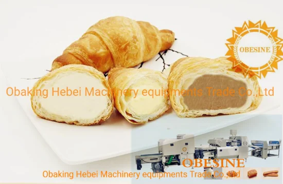 Línea de producción de croissant llena de helado totalmente automática completa Equipos de procesamiento de masa de pastelería de grado industrial Máquina de pan CE